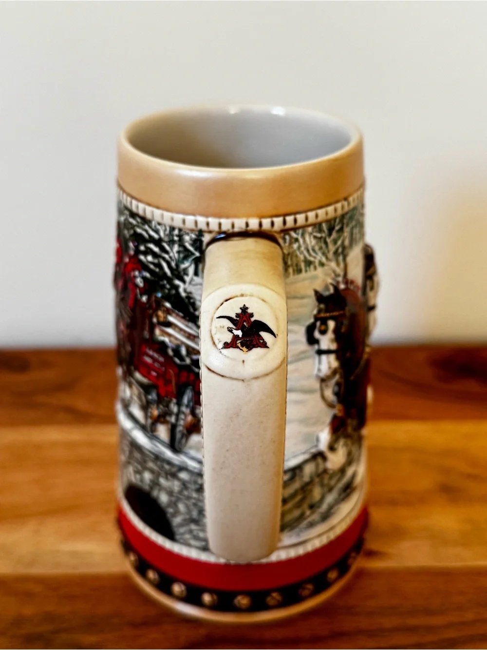 Vintage 1988 Budweiser Holiday Collector’s Series Stein, Clydesdale Scene